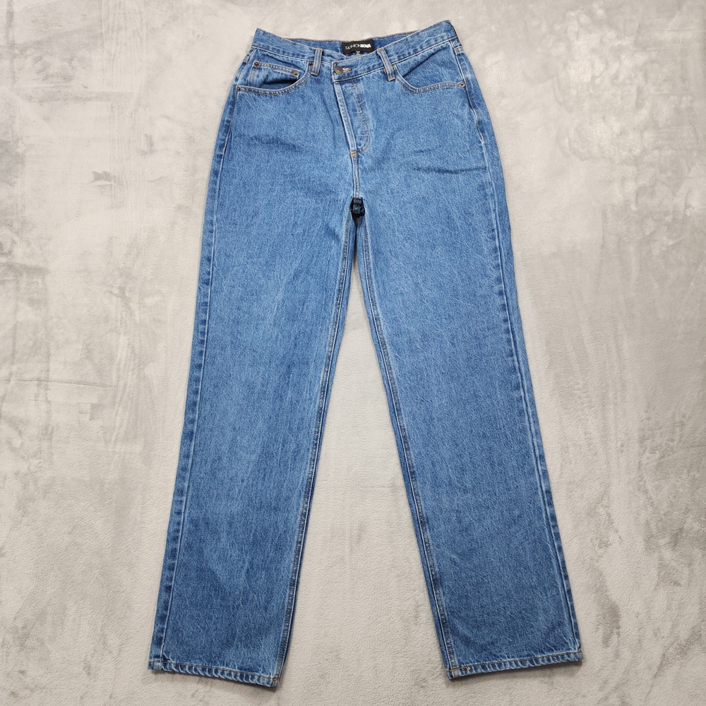 Fashion Nova Jeans Womens 9 Juniors Blue High Rise Straight Medium Wash Denim
